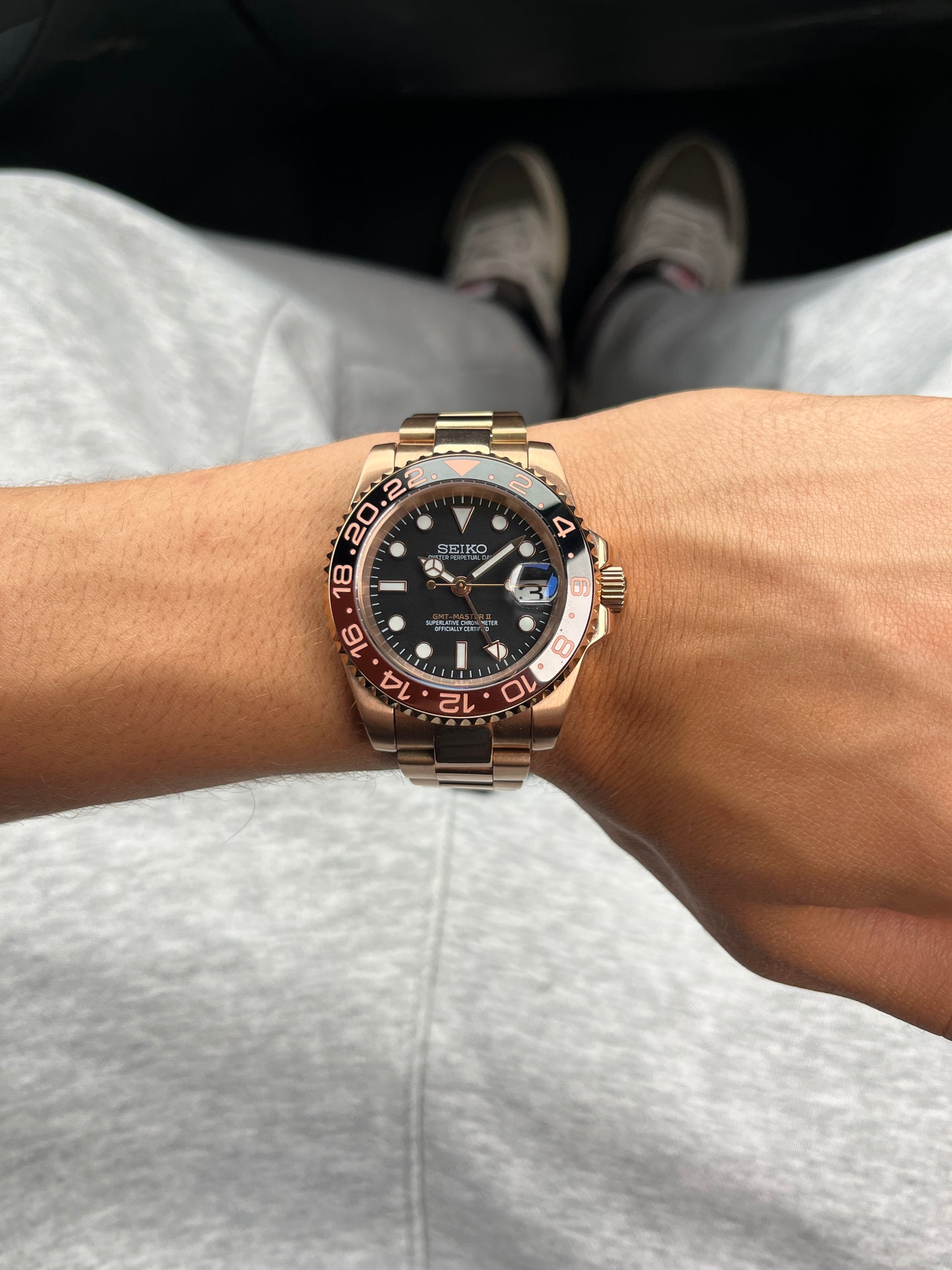 Seiko Mod GMT Master II Or Rose