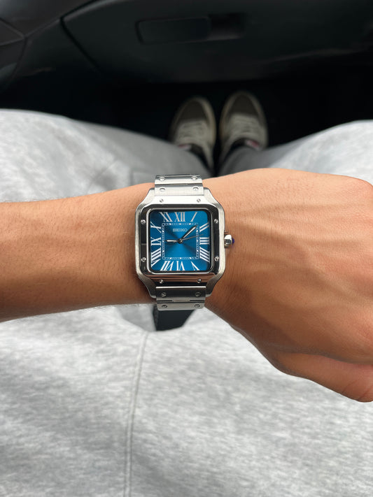 Seiko Mod Santos Bleu