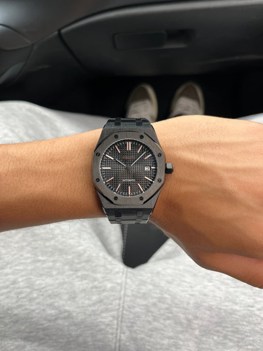 Seiko Mod Royal Oak Noir Or Rose