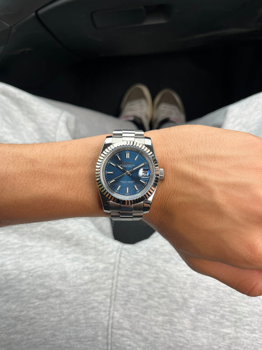 Seiko Mod Datejust Bleu